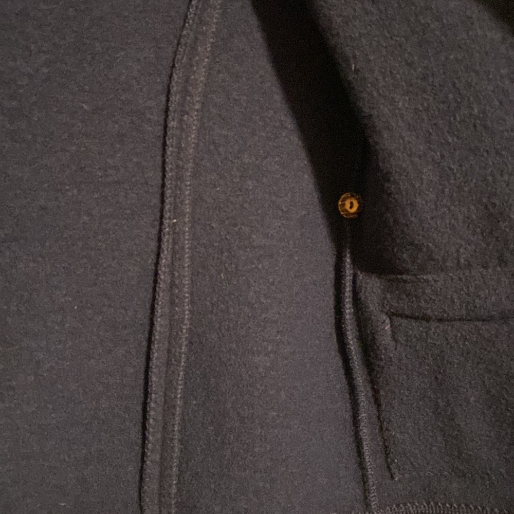 VINTAGE Tyrol jacket. 100% boiled wool. Navy blue with wood-look buttons. - Picture 11 of 12